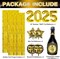 New Years Eve Party Supplies 2025, 121pcs New Years Decorations, NYE Decorations 2025 with Happy New Year Banner, 2025 Balloons, Fringe Curtains, Foil Balloons for Happy New Year 2025